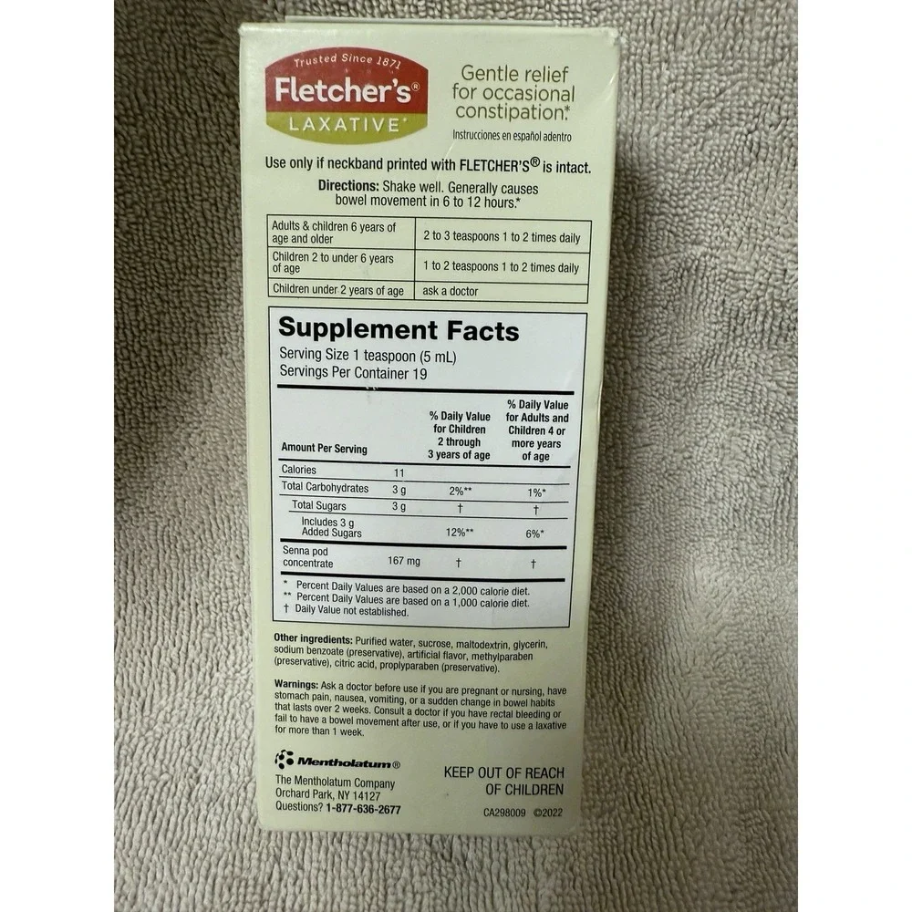 NEW Fletcher's‎ Laxative 3.25 Go Oz SEALED Expires 06/2026